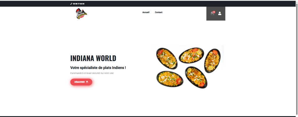 Application Online Order — page d'accueil de la commande en ligne